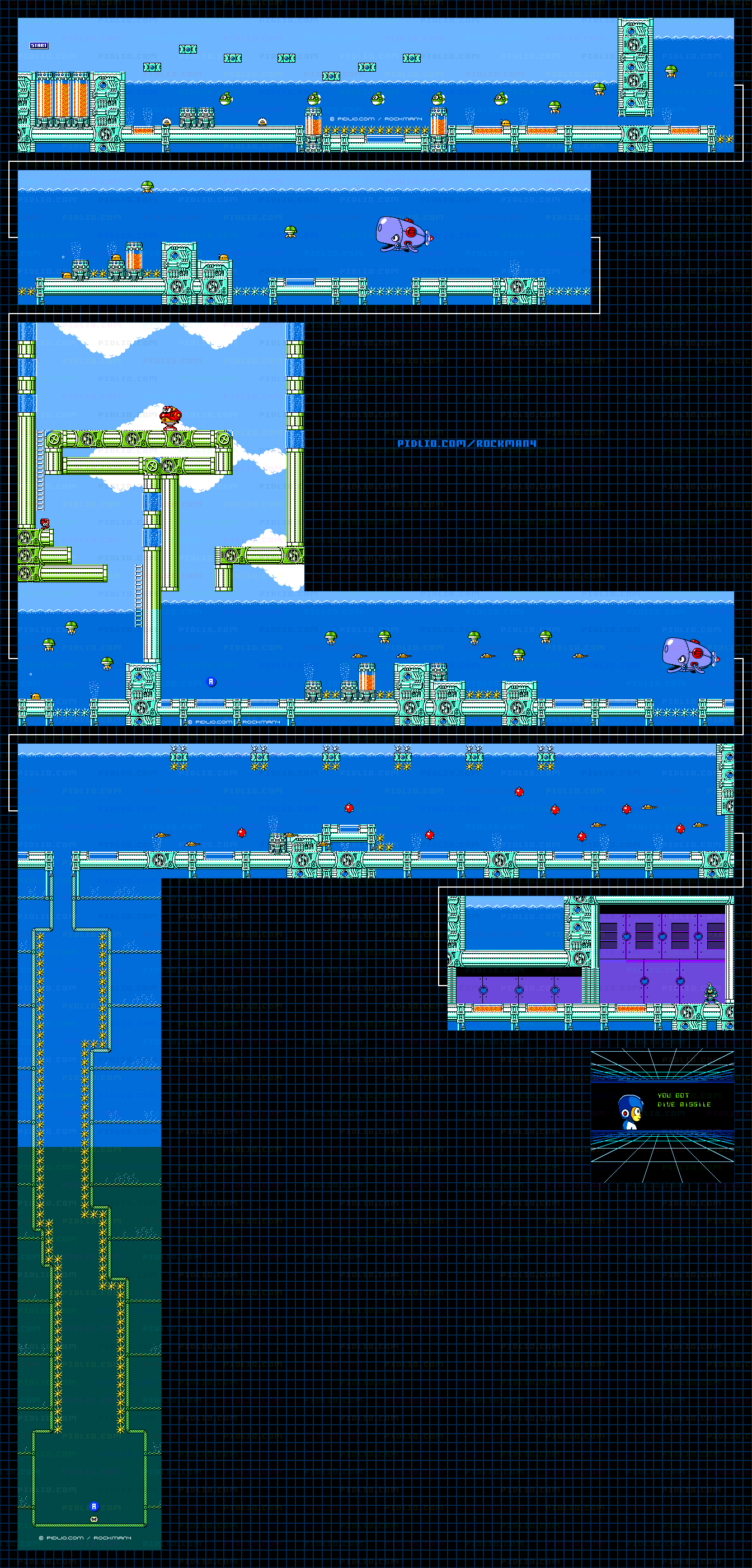 ダイブマンのステージマップ画像 / ロックマン4攻略 ─ pidlio.com